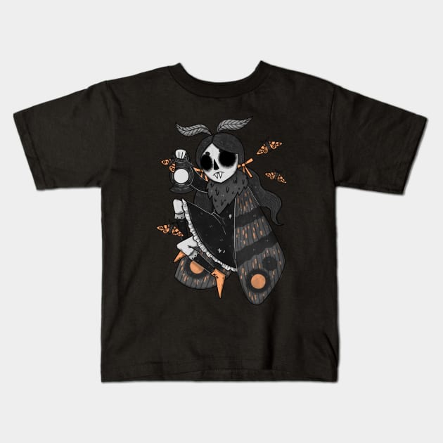 Moth girl Kids T-Shirt by Sickyll